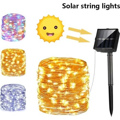 Solar LED Lamp Outdoor LED String Lights Holiday Party Garland Solar Fairy Light Garden Waterproof Christmas New Year Decor