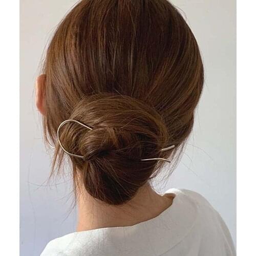 U Shape Elegant Pearls Hair Sticks Women Girls Simple Style Metal Hairpins Hairclips New Headwear Hair Accessories