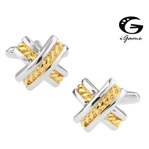 Business Quality Copper Material Golden Colour Rope Style Cuff Links