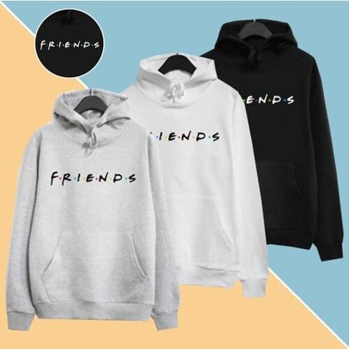 Women Friends Hoodies Sweatshirt Harajuku Print Pocket Sweatshirts Streetwear Hip Hop Loose Plus Size Solid Female Pullover