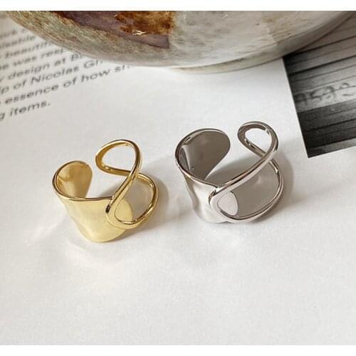 European Celi French style jewelry 925 sterling silver ring personality trendy jewelry fashion special-shaped adjustable