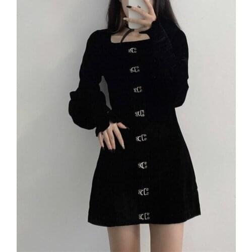 Sweet Girl French Renaissance Vintage Gentle Fairy Dress Dark Lolita Gothic Punk Style Harajuku Maid Elegant Women Slim Dress