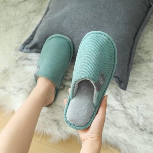 Vertvie Winter House Home Slippers Women Fur Warm Cotton Shoes Cute Solid Color Indoor Bedroom Non-slip Ladies Furry Slides