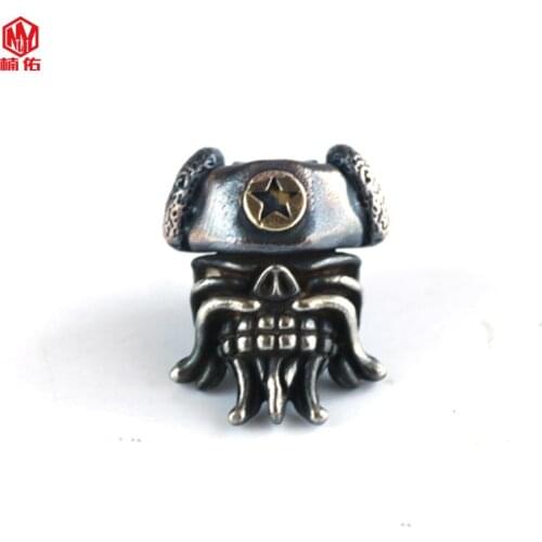 1PC Sterling Legion Retro Brass Copper EDC Paracord Beads Lanyard Pendants Knife Beads Umbrella Rope Cord Necklace Bracelet Bead