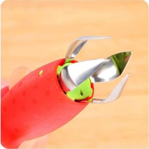 1 pcs Strawberry Hullers Metal +Plastic Fruit Remove Stalks Device Tomato Stalks Strawberry Knife Stem Remover 11
