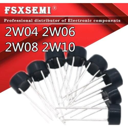 10pcs/lot 2W04 2W06 2W08 2W10 Rectifier bridge