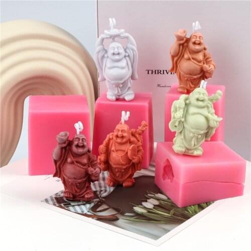 4 Fondant Buddha Statue Body Style Silicone Candle Mold Resin Clay Plaster Art 3D DIY Bubble Aromatherapy