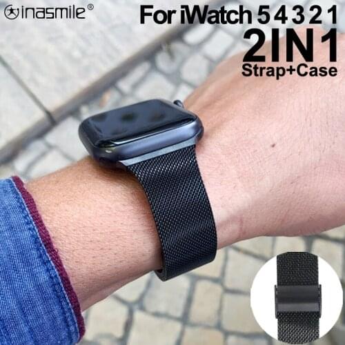 Accessories Bracelet and TPU case Screen Protector Case for iWatch 5 4 38MM 40MM Metal Strap for Apple Watch 5 4 3 2 1 42MM 44MM