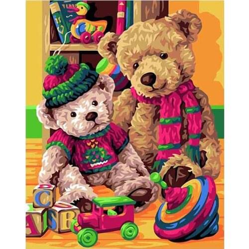 5D DIY Diamond Painting Full Square/Round Drill "Cartoon Bear" Diamond Rhinestone Embroidery Cross Stitch Gift Home Decor Gift