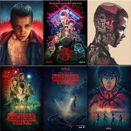 DIY 5d Diamond Painting Stranger Things Poster Diamond Embroidery Diamond Mosaic Full Round Picture Of Rhinestones Home Decor