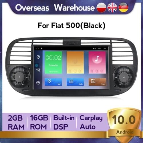 Android 10 Quad Core Car Dvd Media Player GPS Car Player Multimedia For FIAT 500 2G 16G Vehicle Radio Bluetooth Navi Carplay SWC