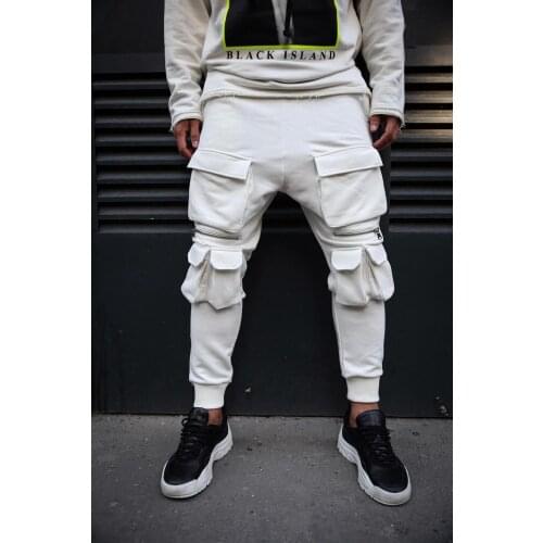 Men pants pencil casual sport jogger pants Pocket Hip Hop Solid Color Fitness Slim Fashion Casual Sports Pants Tide