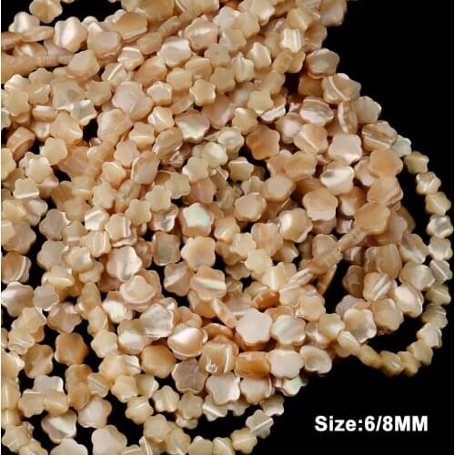 Flower Shape 6/8mm Primary Color Natural Mother of Shell Beads Jewelry Necklace Handmade Making DIY Bracele Necklaces Earrings