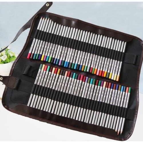 New 36/48/72 Holes Penalty Pencil Case School Canvas Roll Pouch Makeup Comestic Brown Brush Storage Pecncil Box Estuches School