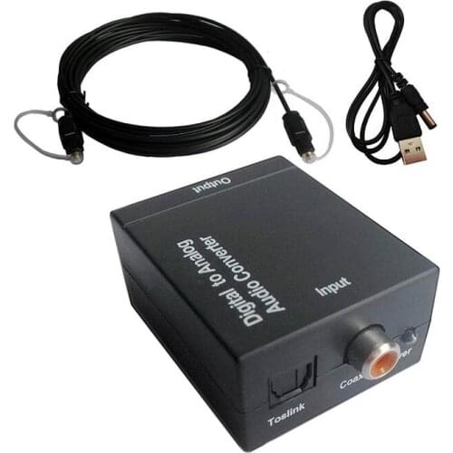 Digital to Analog Converter DAC Digital SPDIF Toslink to Analog Stereo Audio L/R Converter Adapter with Optical Cable for PS3