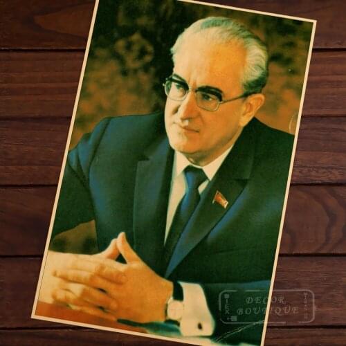 CPSU Yuri Vladimirovich Andropov Portrait Soviet Union Leader Painting Poster Decorative Wall Canvas Sticker Posters Decor Gift