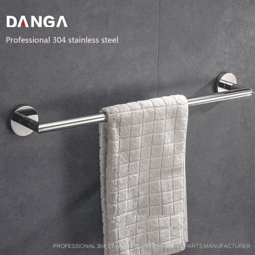 Towel Holder Fixed Bath Shower Shelf Bathroom Towel Bar Wall Mounted Single Storage Rack Hanger Stand Metal Kitchen Accessories