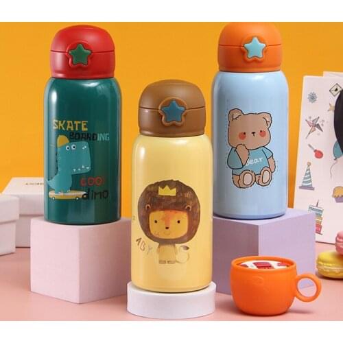Childrens Large Capacity Kettle Star Lovely 316 Stainless Steel Thermos Cup Gift Cup Straw Vacuum Water Cup