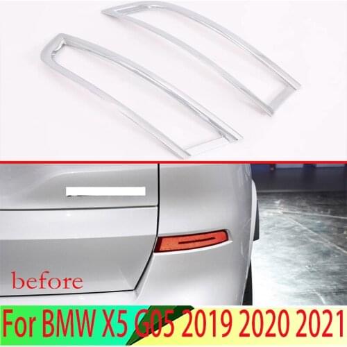 For BMW X5 G05 2019 2020 ABS Chrome Rear Reflector Fog Light Lamp Cover Trim Bezel Frame Styling Garnish