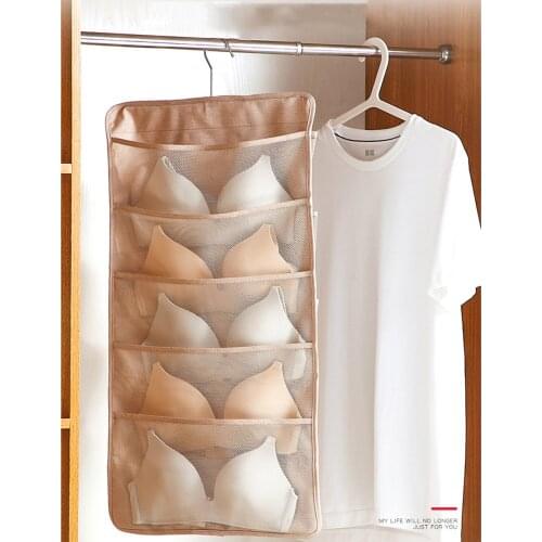 Double Sided Underwear Hanging OrganizerWardrobe Clothing Storage Oxford Cloth Storage Bag For Underwear Storage organizer