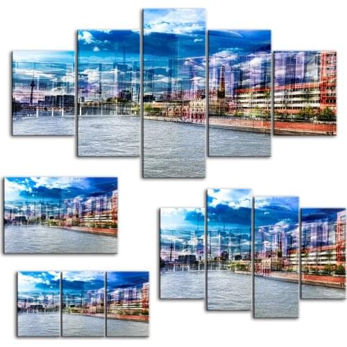HD Prints Pictures Home Beautiful Seaside City Town Cute Decor Paintings Canvas Modular Poster For Bedroom Wall Art Framework