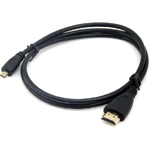 New Gold Plated 1.5m 5ft HD connector Power cable monitor 1.4V 1080P 3D Micro hdmi male to male hdmi cable line for TV projector