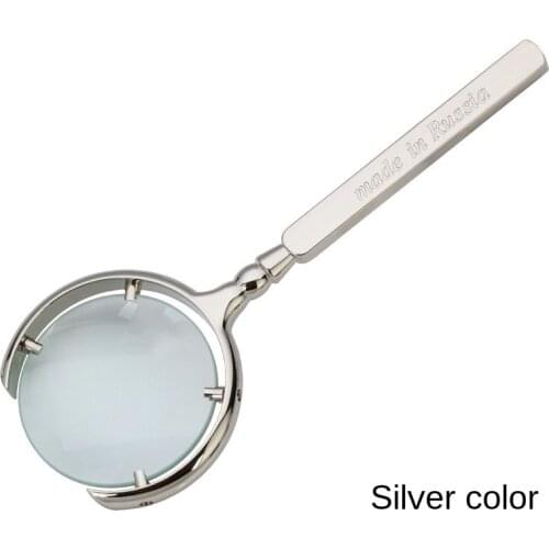 60mm classic Russian 8 times antique antique metal crafts reading gift glass handheld magnifying glass