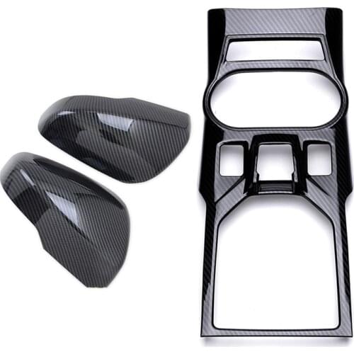 Gear Shift Box Panel Overlay Cover Dashboard & for Subaru XV Crosstrek 2017-2020 Side Door Rearview Mirror Cover