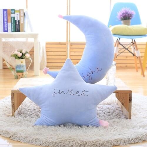 Cute Sky Series Moon Star Pillow Cloud Plush Toys Kawaii Home Decor Christmas Decor Soft Plush Pink Blue Cushion Children Gifts