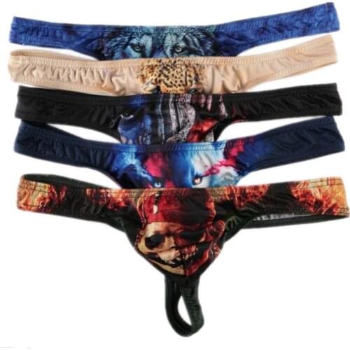 5Pcs/Pack Mens G-string Underwear Sexy Bulge Pouch Jockstrap Tanga Thongs Sexy Mens Bikini Mini String Underpants Wholesale New