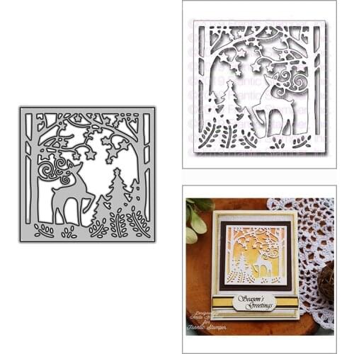 2021 New Christmas Starry Forest Deer Metal Cutting Dies for Scrapbooking Decor and Card Making Paper Craft Embossing No Stamps