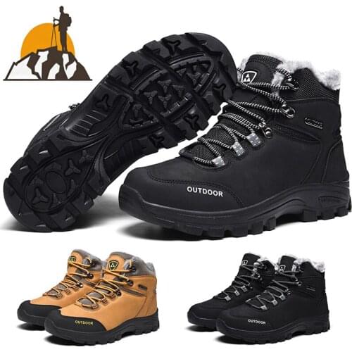 2021 New Hiking Shoes Men High-top Hiking Shoes Wear-resistant Waterproof Non-slip Hiking Shoes Outdoor High-quality Work Boots