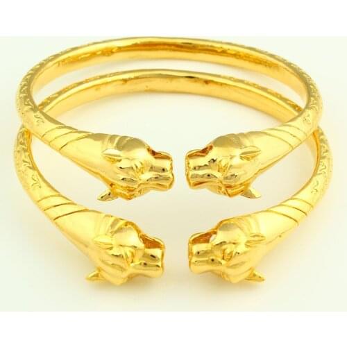 New Ethiopias African Unisex Gold Bangle Adjustable Size Bangle gold color Jewelry For Men Women
