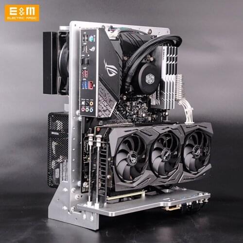 PC MATX ATX Open Frame Computer Case DIY Horizontal Vertical Miner Rig Many Graphics Desktop Rack Heat Dissipation Shell