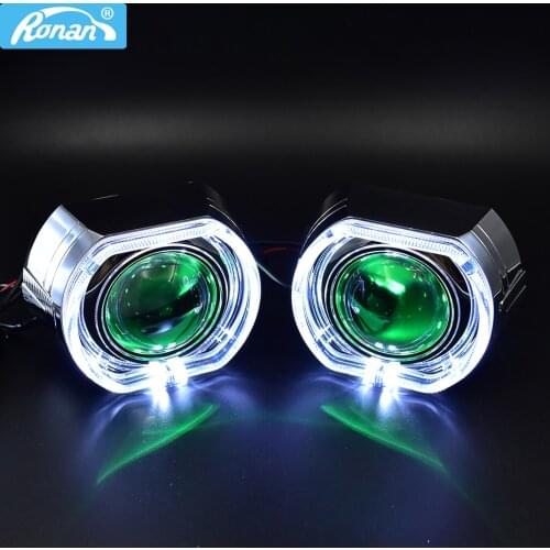 Ronan Upgrade Metal 3.0 H1 Super HID Bi xenon Projector lenses Headlight H1 H4 H7 Headlamps Car Styling square DRL angel eyes
