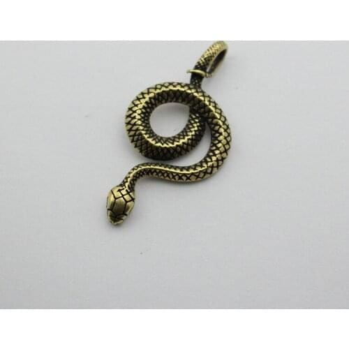 DIY leather craft key ring buckle twine snake design solid brass material