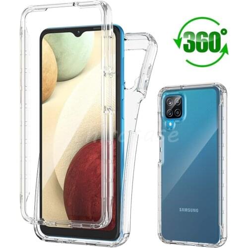 360 Full Body PC+Silicone Case for Samsung A325F A025G A326B A42 A02S A12 Double Clear Cover for Galaxy A52 A72 A025F A025M Capa