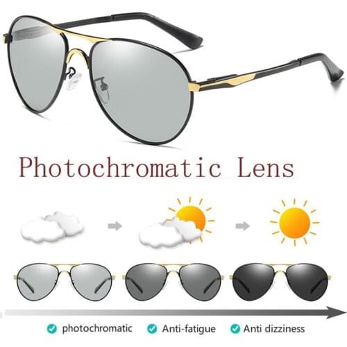Aluminium Photochromic Polarized Sunglasses Mens Driver Pilot Sunglasses Male Safety Driving Transition Lens Sun Glasses UV400