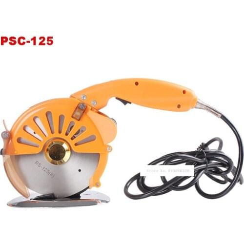 New Arrival PSC-125 Electric Round Knife Cutting Machine Push-type Cloth Cutting Machine 110v-240v 3.6-300W 600-1200RPM 0-39.5MM