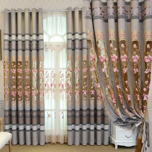 European and American Style Royal Gold Luxury curtains for Living Room window curtain Bedroom Window curtain kitchen/Hotel