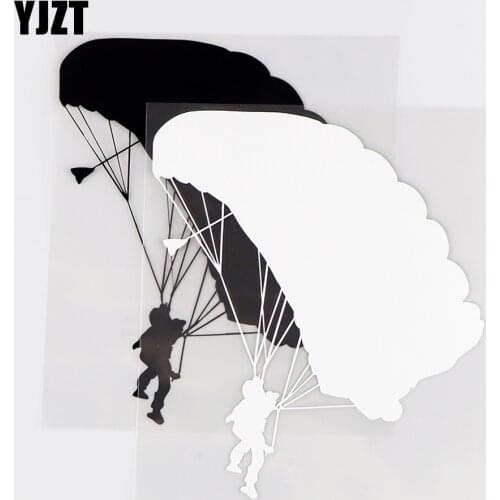 YJZT 13.5×15.5CM Personality Vinyl Car Stickers Decal Paragliding Parachute Fun Car Body Decor Black / Silver 10A-0412