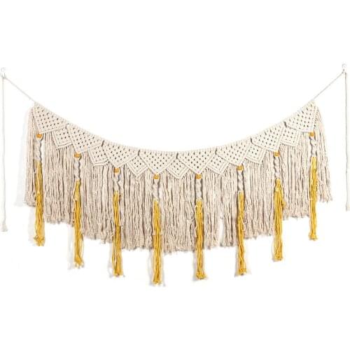 Pure Hand-Woven Curtain Tapestry Nordic Style Stained Home Accessories Wall Decor Pendant Wedding Ornaments Macrame