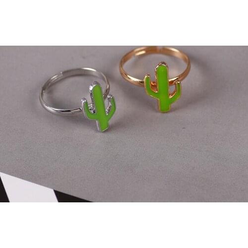 Cute Plant Cactus Ring Female Jewellery Temperament Ladies Ring Adjustable Niche Design Men And Women Wedding Jewelry Gifts