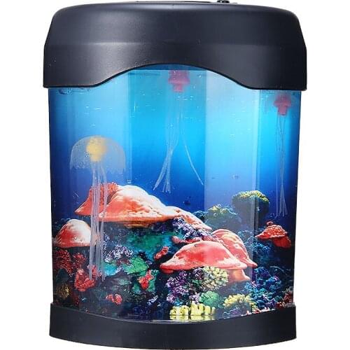 1Pcs Color Changing Aquarium Night Light Jellyfish Fish Tank Mood Lights USB Charging/Battery LED Desk Lamps Decorative Lights
