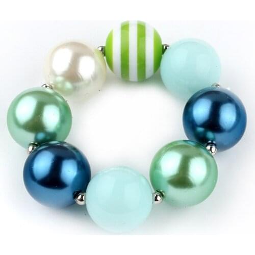 2pcs No Fading Safe Acrylic Simulated Pearl Beads Stretch Girl Kid Bracelet Take Picture Model Toddler Party Jewelry Accessories