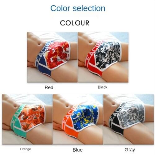 EACIECK Mens Boxer Briefs Pure Cotton Tide Brand Trendy Personality Summer Breathable Boxer Briefs Mens Underwear 3 Pcs