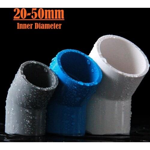 5pcs I.D20/25/32/40/50mm PVC Elbow 45 Degree Pipe Connector Water Supply Fittings Aquarium Adapter Garden Irrigation Pipe Joints