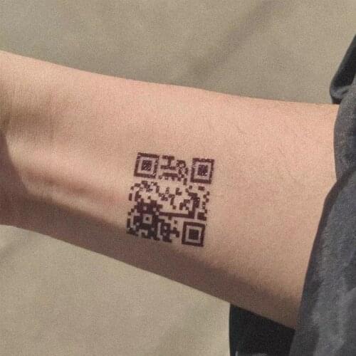 5Pcs Creative Love QR Code Fake Tattoo for Lovers Adults Wrist Body Art Waterproof Temporary Tattoo Sticker for Men Women