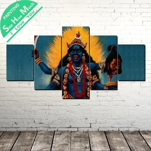 5 Piece Victory of Lord Shiver Wall Art Canvas Poster and Print Canvas Painting Decorative Picture Canvas Painting