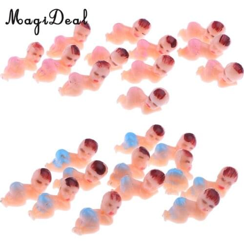 50pcs Mini Sleeping Baby Figure Boy Girl Baby Shower Christening Favor Party Table Decoration Pink/Blue